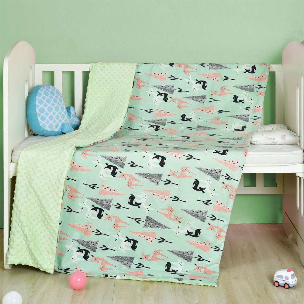 Couverture bébé en coton imprimé, couverture douce à pois pour bébé