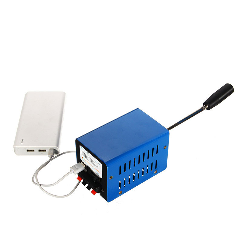 USB charging emergency rescue blue hand crank generator