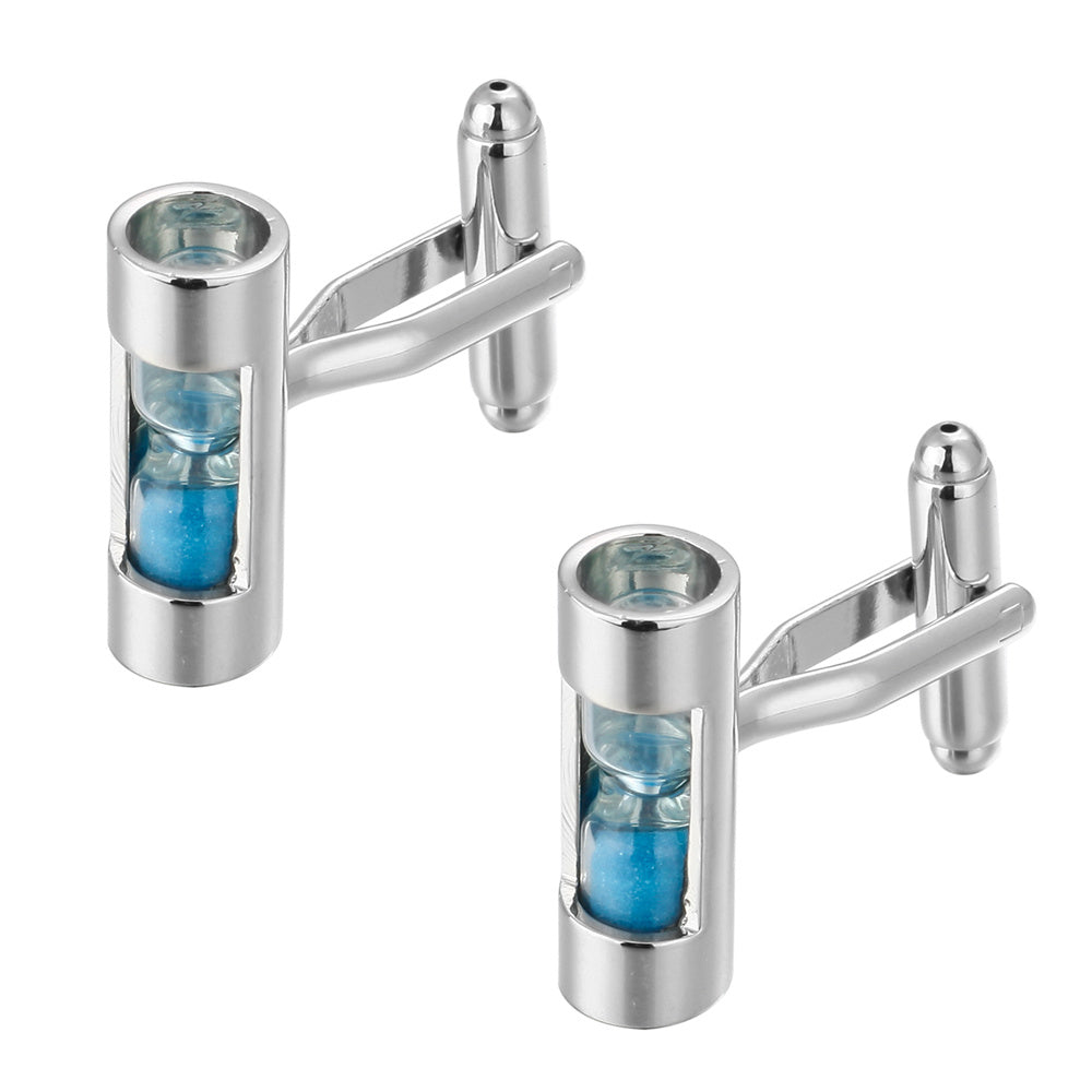 Boutons de manchette sablier bleu français