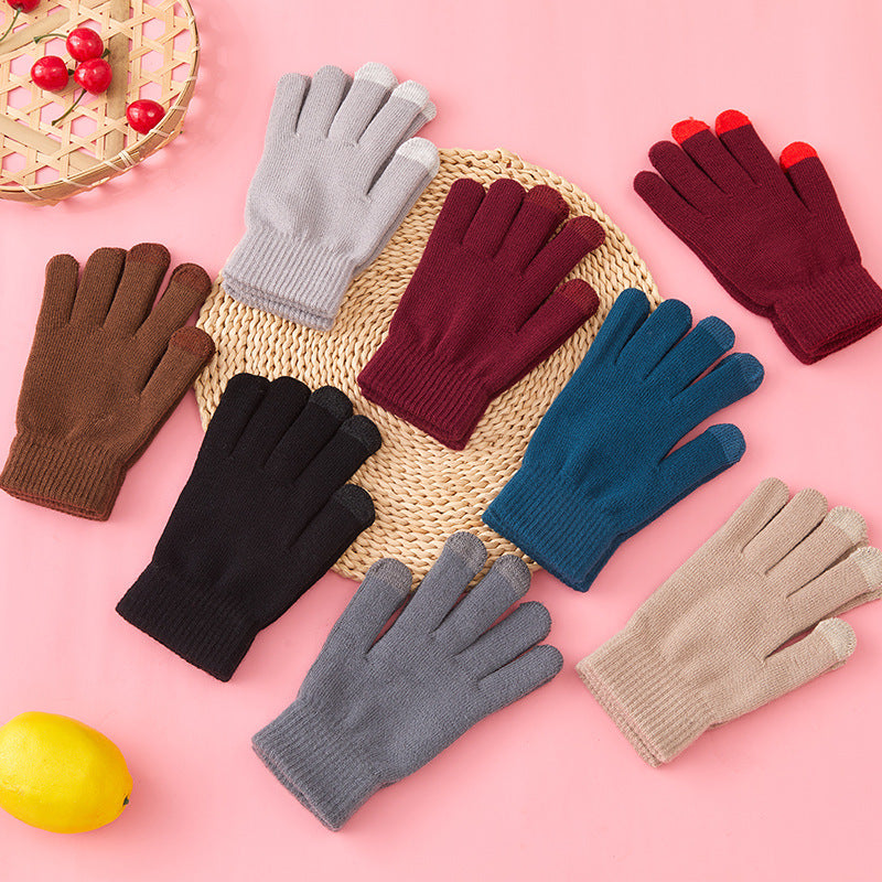 Winter Warm Plush Thickened Touch Screen Gloves