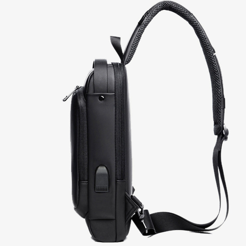 Sac de poitrine diagonal antivol rechargeable de grande capacité avec mot de passe