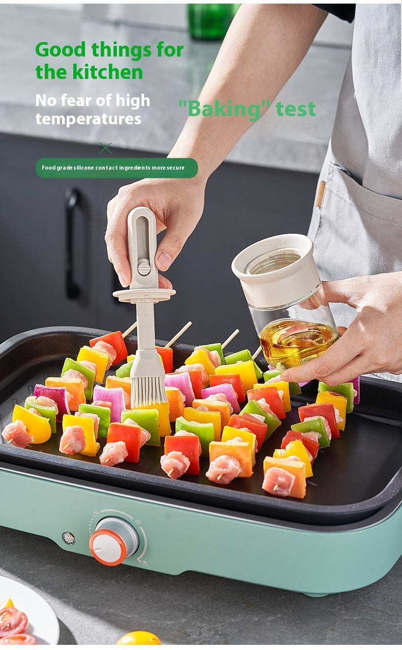 Bouteille intégrée de brosse à huile en silicone résistante aux hautes températures pour la cuisine