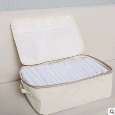 Boîte de rangement en toile épaisse, sac de rangement pour vêtements avec couvercle, sac de rangement pour couette avec fermeture éclair