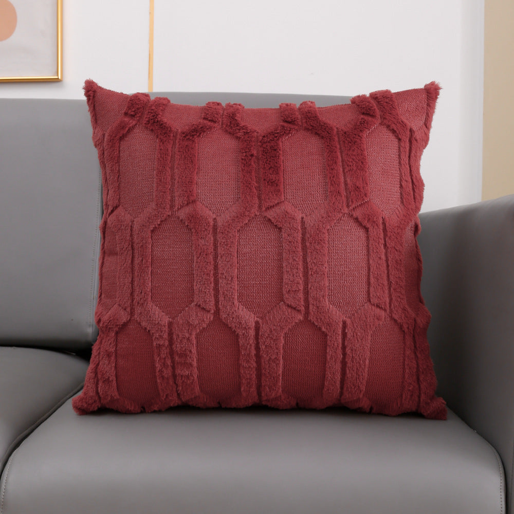Classic Cover Plush Embroidered Lumbar Pillow Sofa Cushion Trend