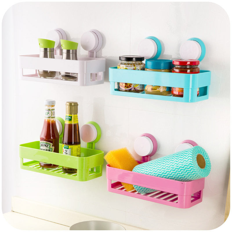 Étagère de rangement de cuisine et salle de bain, sans poinçon, murale