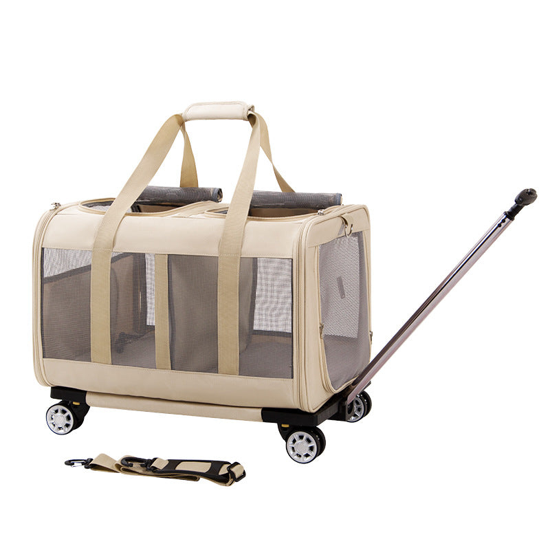 Grand sac de transport à roulettes pour chat