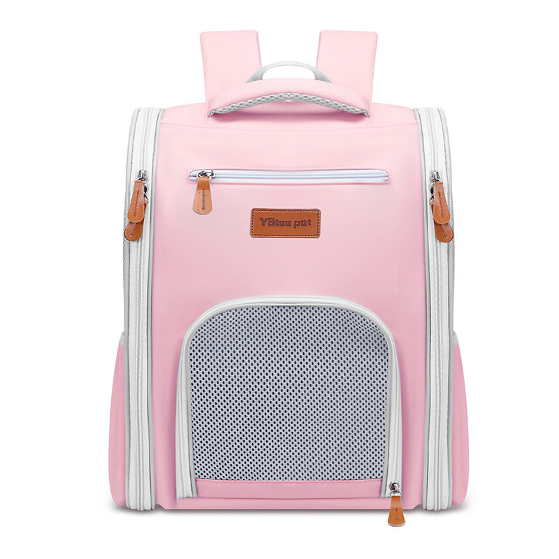 Sac de transport pour animaux à quatre côtés respirants pliable en tissu Oxford portable