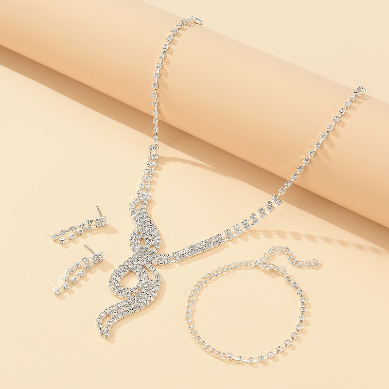 Parure de bijoux de mariée, de demoiselle d'honneur, de luxe, 3 pièces