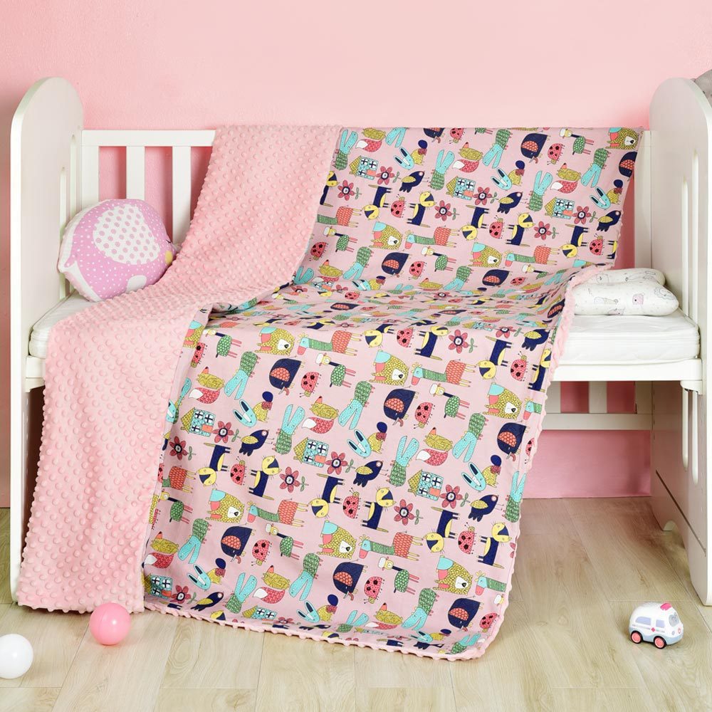 Couverture bébé en coton imprimé, couverture douce à pois pour bébé