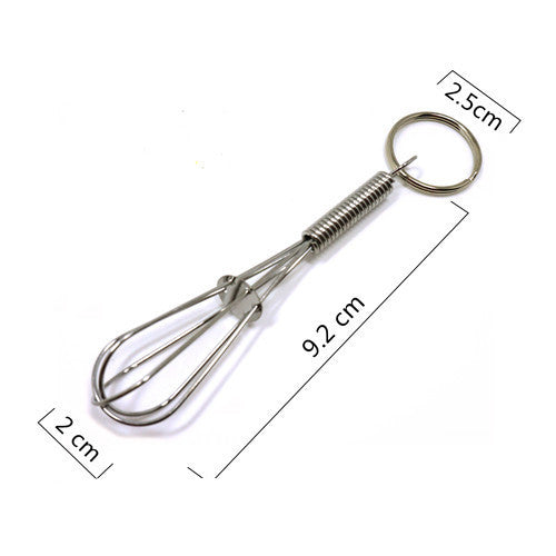 Full size mini keychain manual whisk gold silver