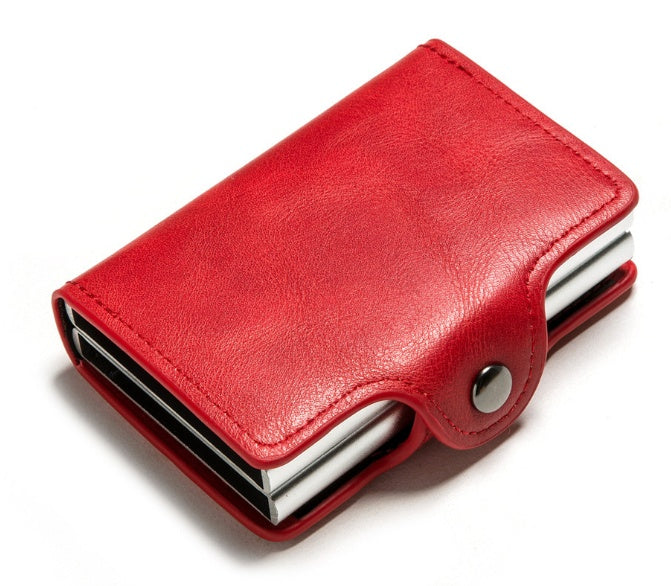 Portefeuille RFID en cuir PU Crazy Horse pour homme, mini pince à billets, porte-cartes de crédit et d'identité