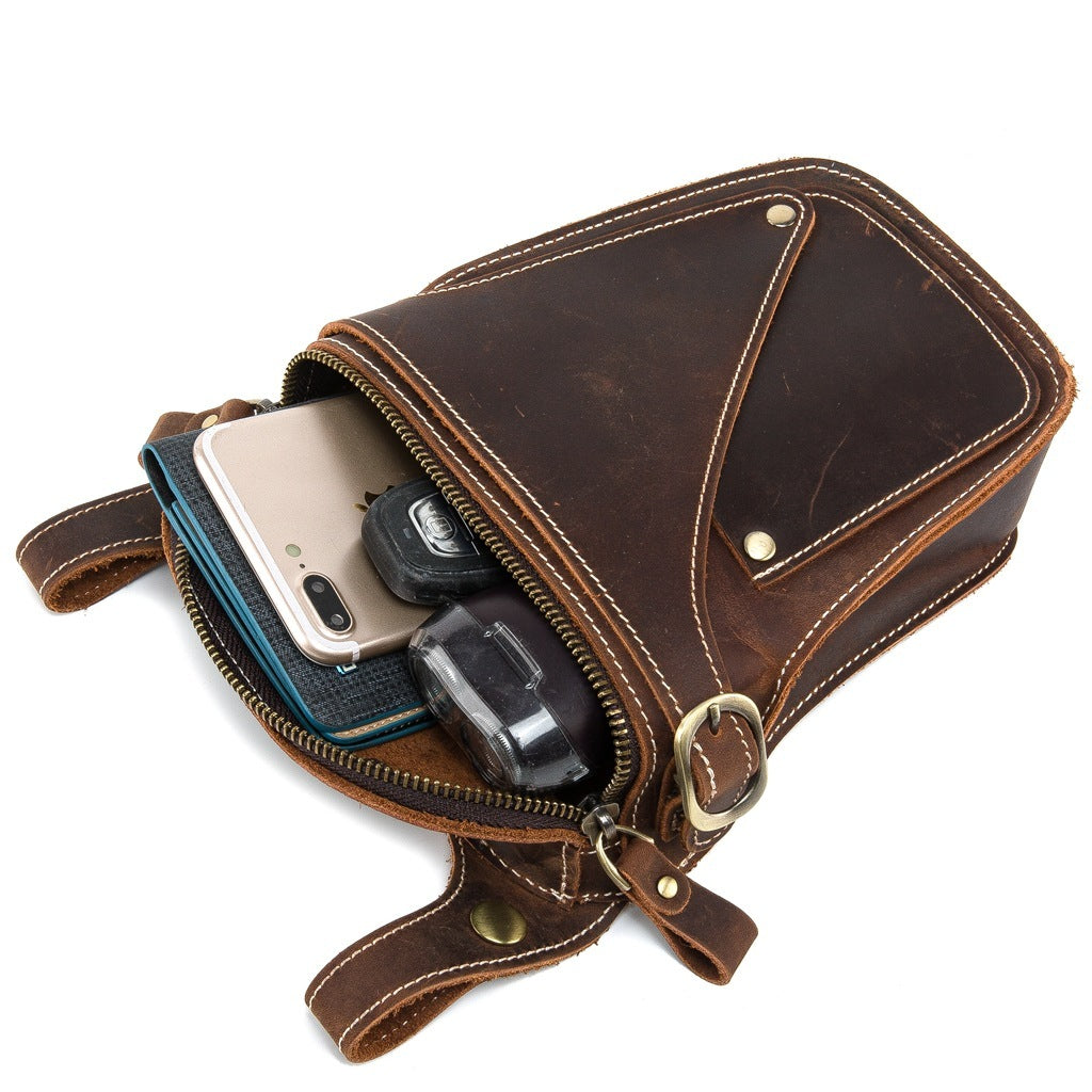Sports Outdoor Leisure Leather Waist Bag
