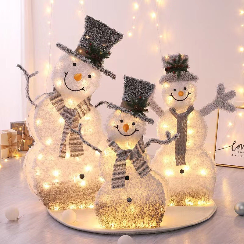 Noël Mode Lumineux Bonhomme de Neige Décorations Ornements