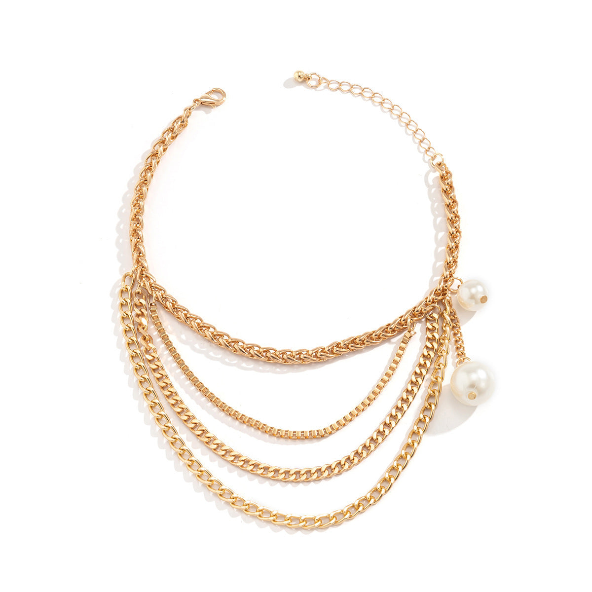 Cheville Femme Gothique Punk Métal Frange Chaîne