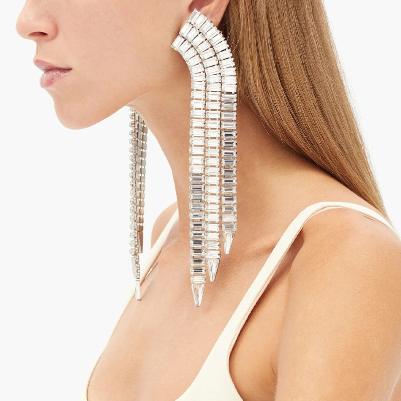 Fashionable Personalised Zirconia Earrings For Women With Tassels
