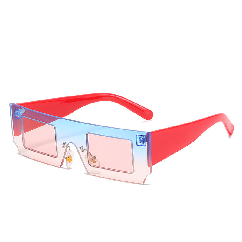 European And American Personalized Contrast Color Slice Square-rimmed Glasses