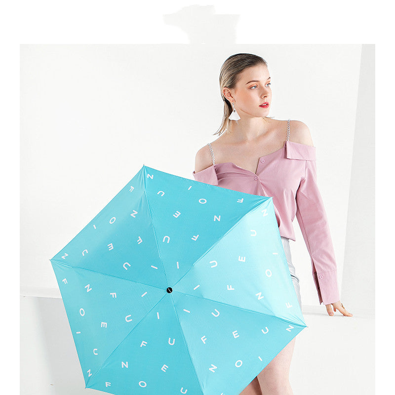 Parapluie à cinq volets, pare-soleil et anti-UV, double usage pour femme
