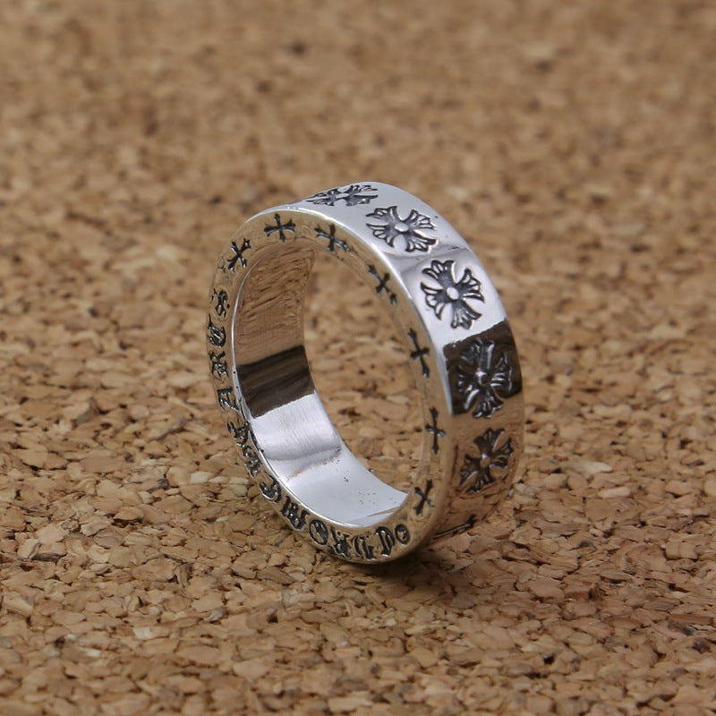 Korean cross letter ring