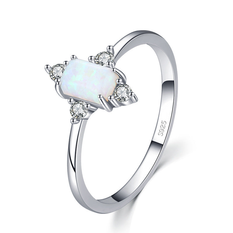 S925 Sterling Silver Vintage Opal Ring
