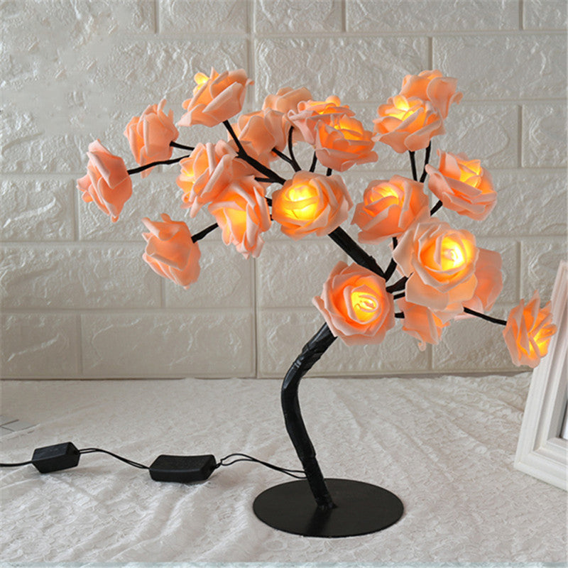 Guirlande LED fleurie rose ou arbre lumineux LED rose