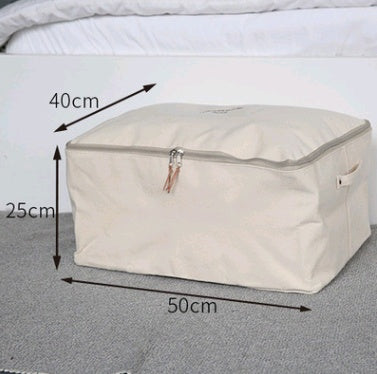 Boîte de rangement en toile épaisse, sac de rangement pour vêtements avec couvercle, sac de rangement pour couette avec fermeture éclair