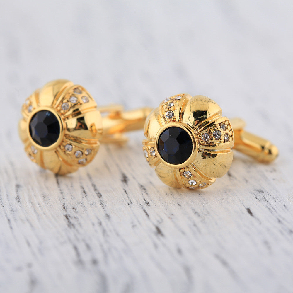 Men's Fashion Gold Umbrella Diamond French Cufflinks