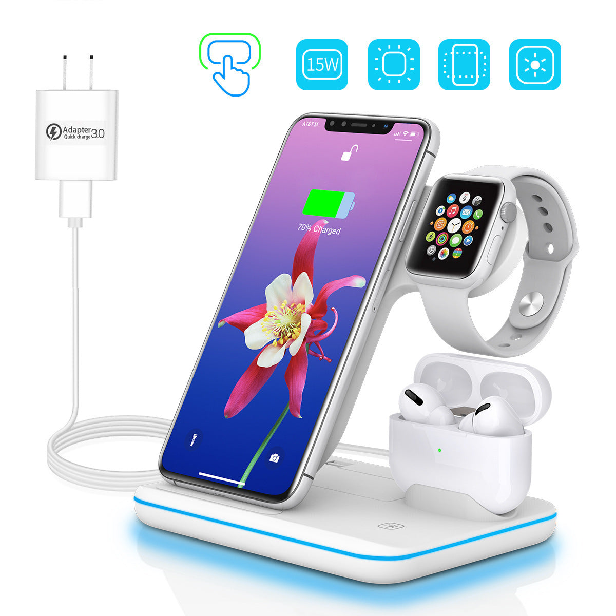 Wireless Charger Three In One Watch Mobile Phone Hollow Model