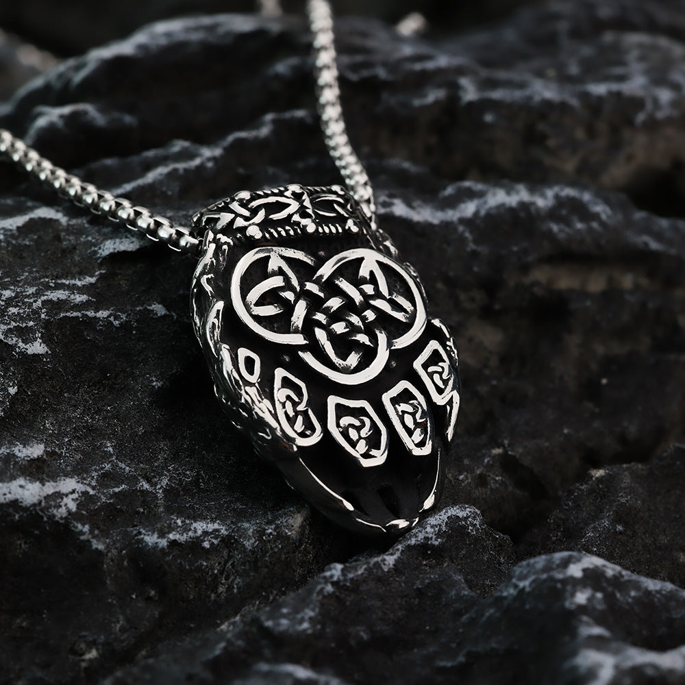 Vintage Men's Stainless Steel Ornament Titanium Steel Pendant Necklace
