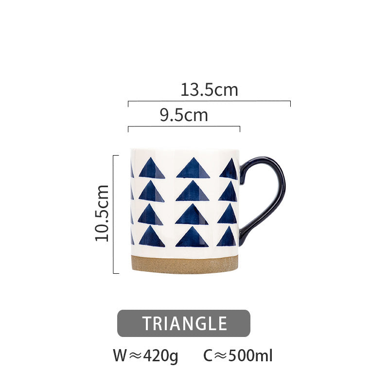 Ceramic Coffee Mug Breakfast Oatmeal Hand-painted Office Water Cup With Handle Microwave Safe