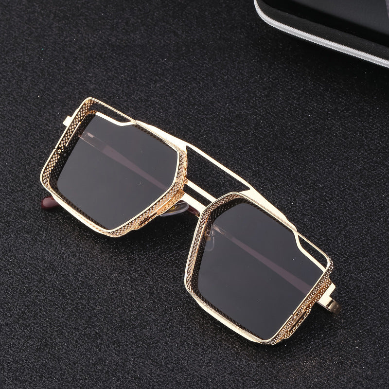 Lunettes de soleil Steampunk Vintage en métal ajouré pour hommes