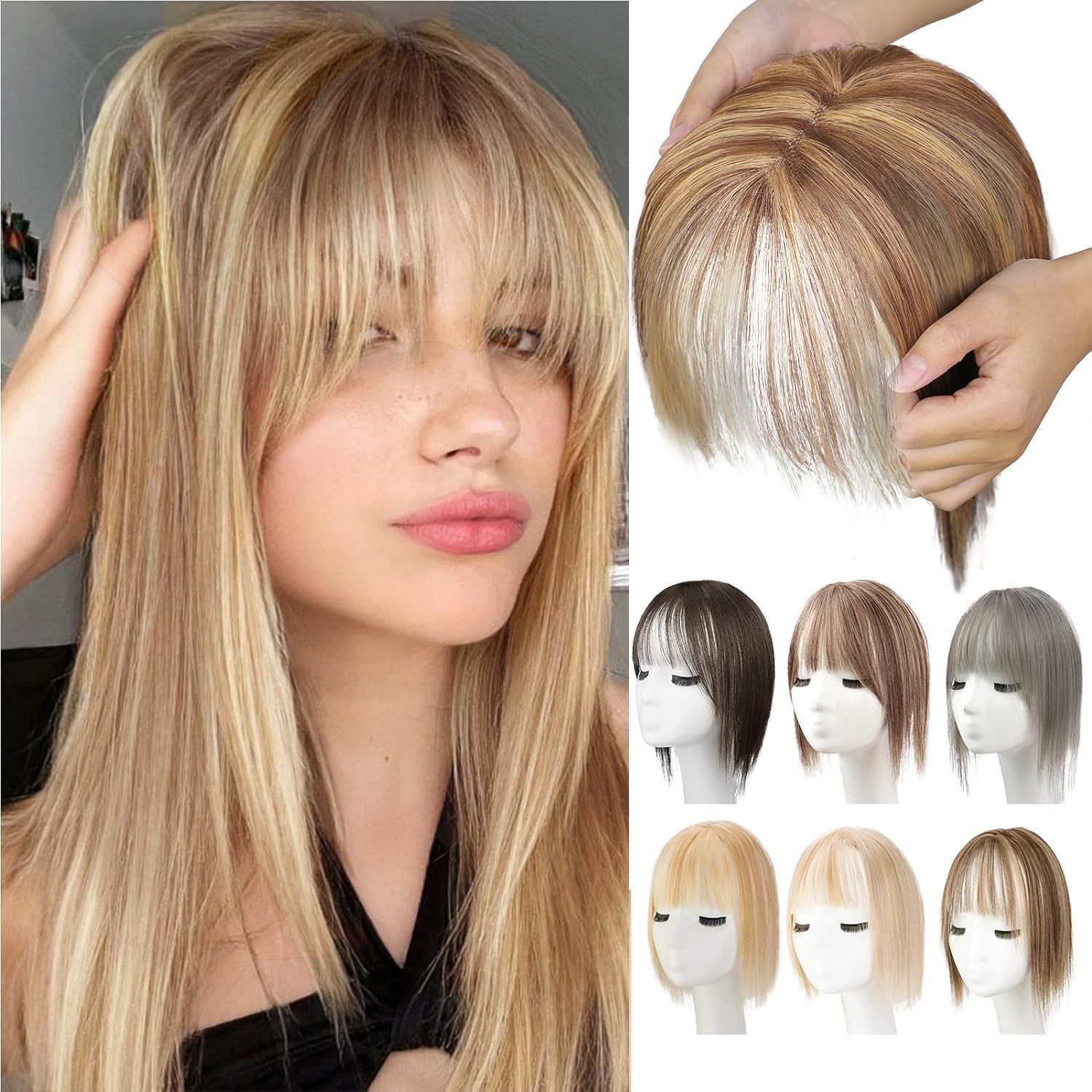 Perruque naturelle légère respirante pour femme Couvre les cheveux gris invisibles
