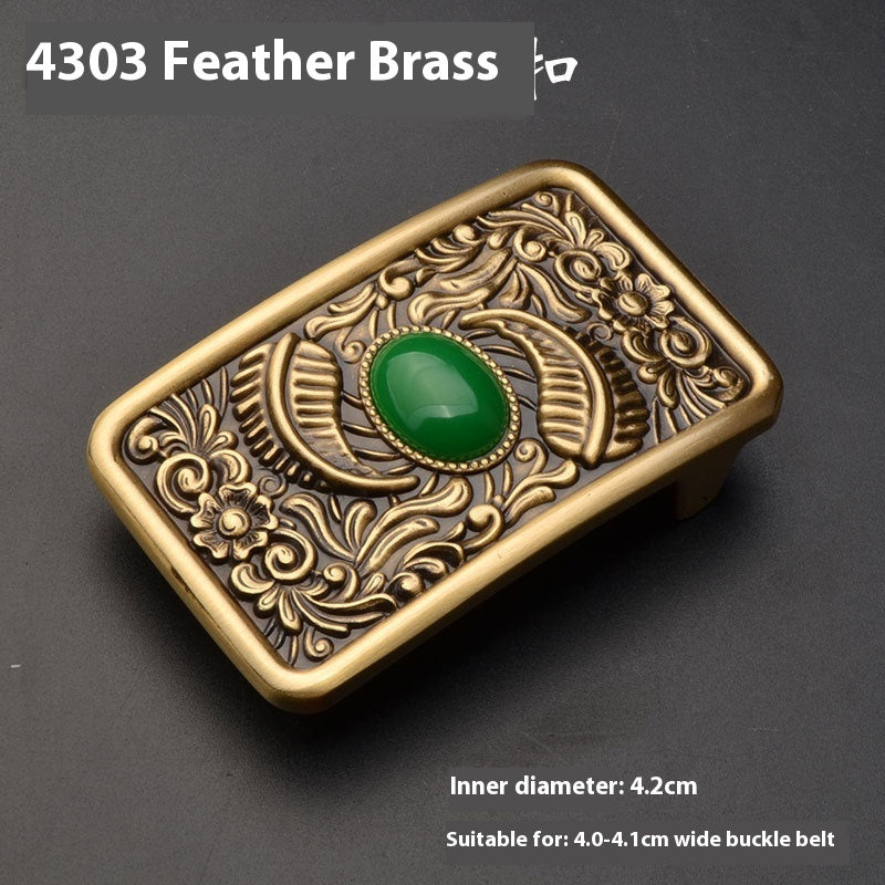 Boucle de ceinture en laiton pur, boucle lisse pour vêtements d'extérieur, plaque de boucle, accessoires de boucle de ceinture de pantalon, boucle de ceinture féminine, boucle de ceinture en laiton
