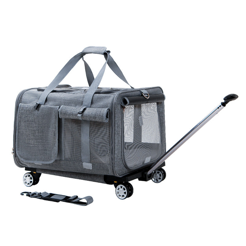 Grand sac de transport à roulettes pour chat