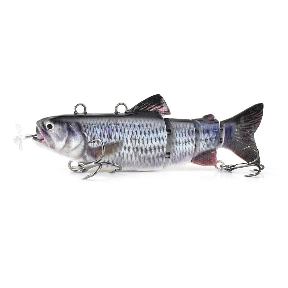 Leurre électronique de pêche automatique à hélice en fer articulé à 4 sections