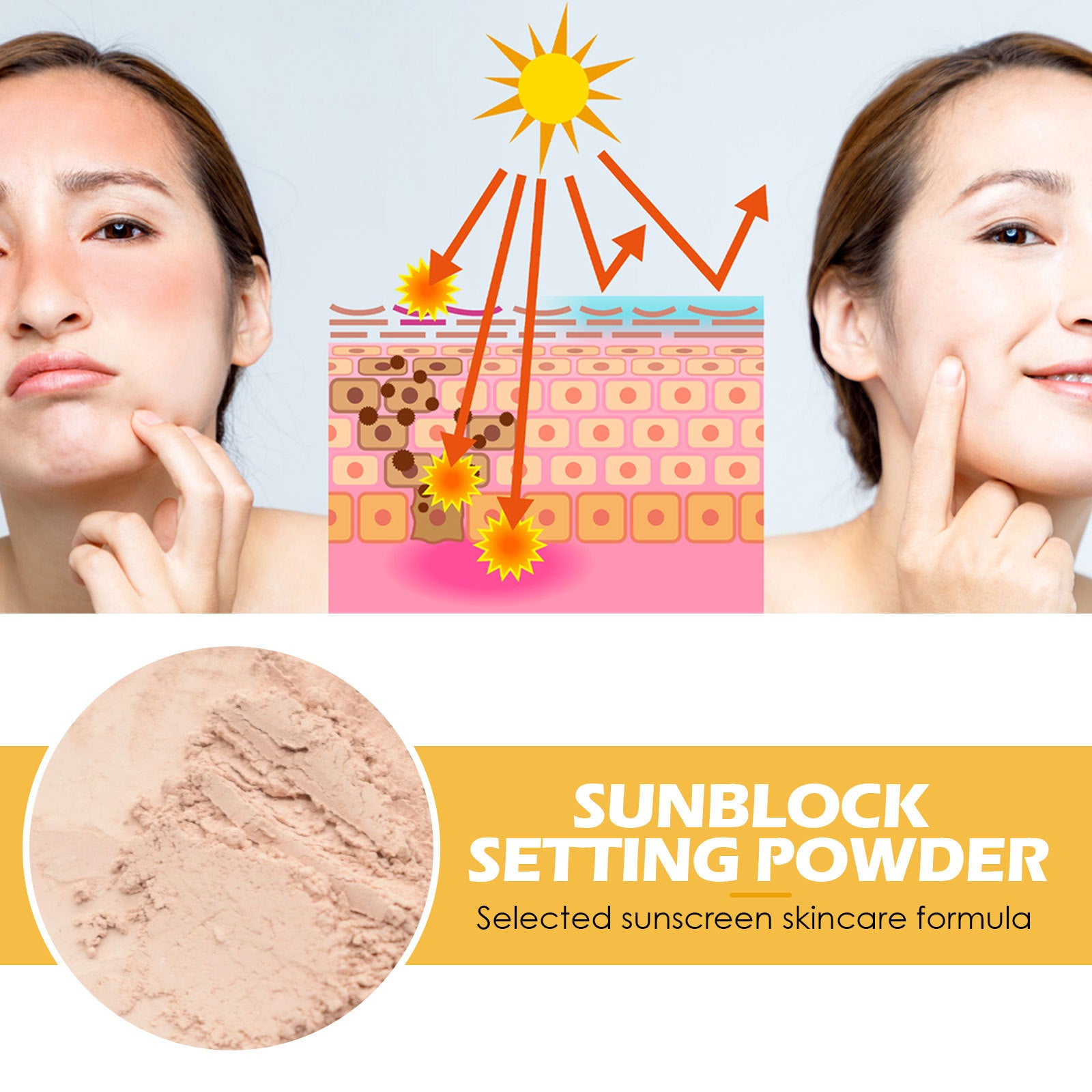 Poudre de maquillage naturelle légère respirante et waterproof