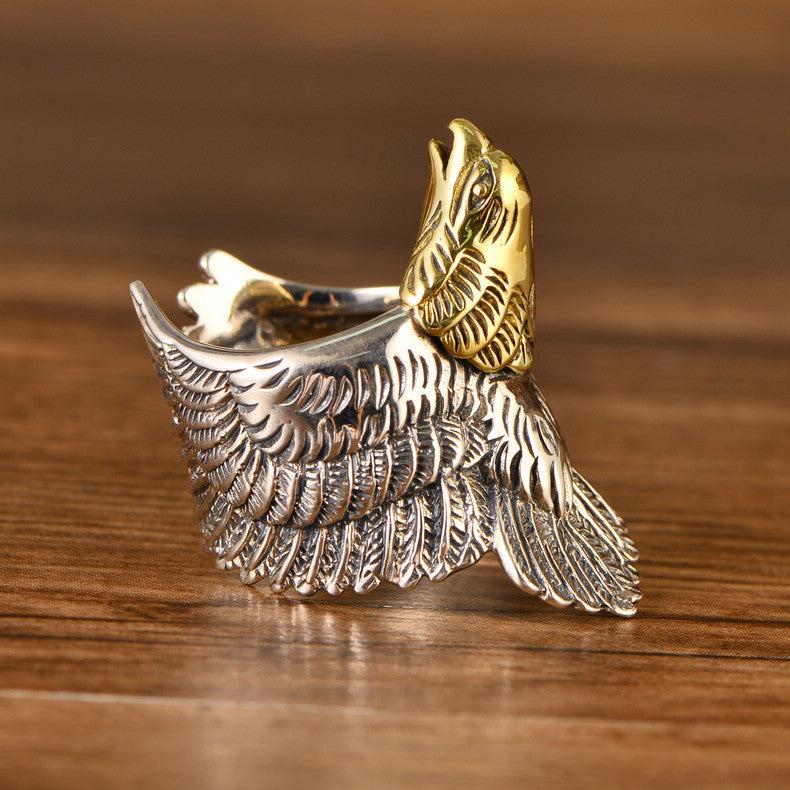 Men's Hipster Personality Retro Domineering Eagle Opening Eagle Ring