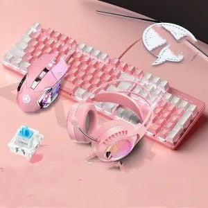 Real Mechanical Keyboard And Mouse Headset Set