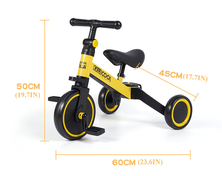 Trottinette d'équilibre deux en un pour enfants, trottinette bébé 1-3 ans, tricycle multifonctionnel