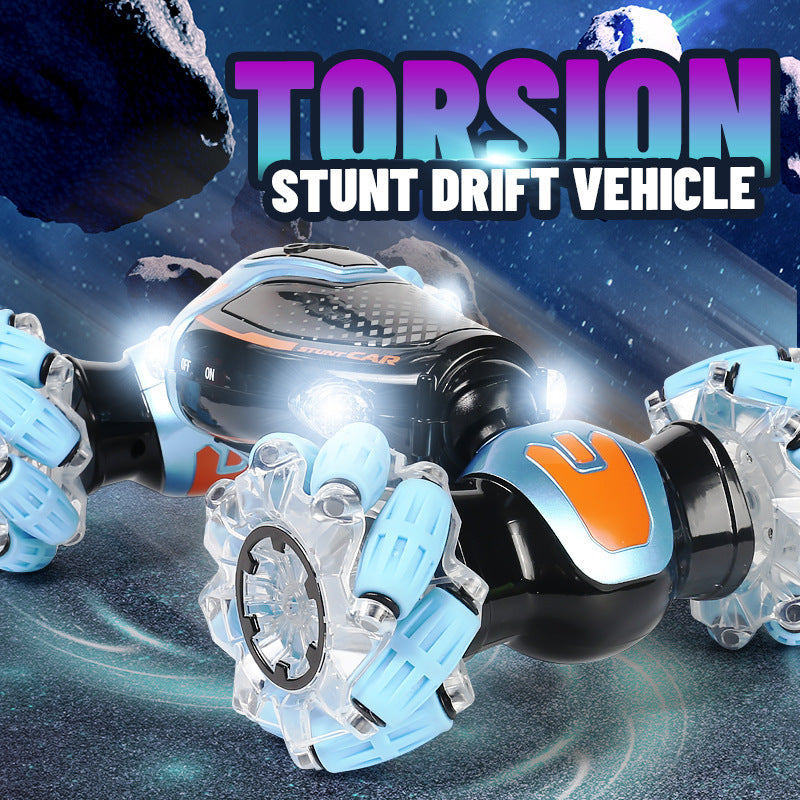 Twist Side Walking Stunt Remote Control Car Light Gesture Induction Deformation Drift Car Children's Car Boy Toy
