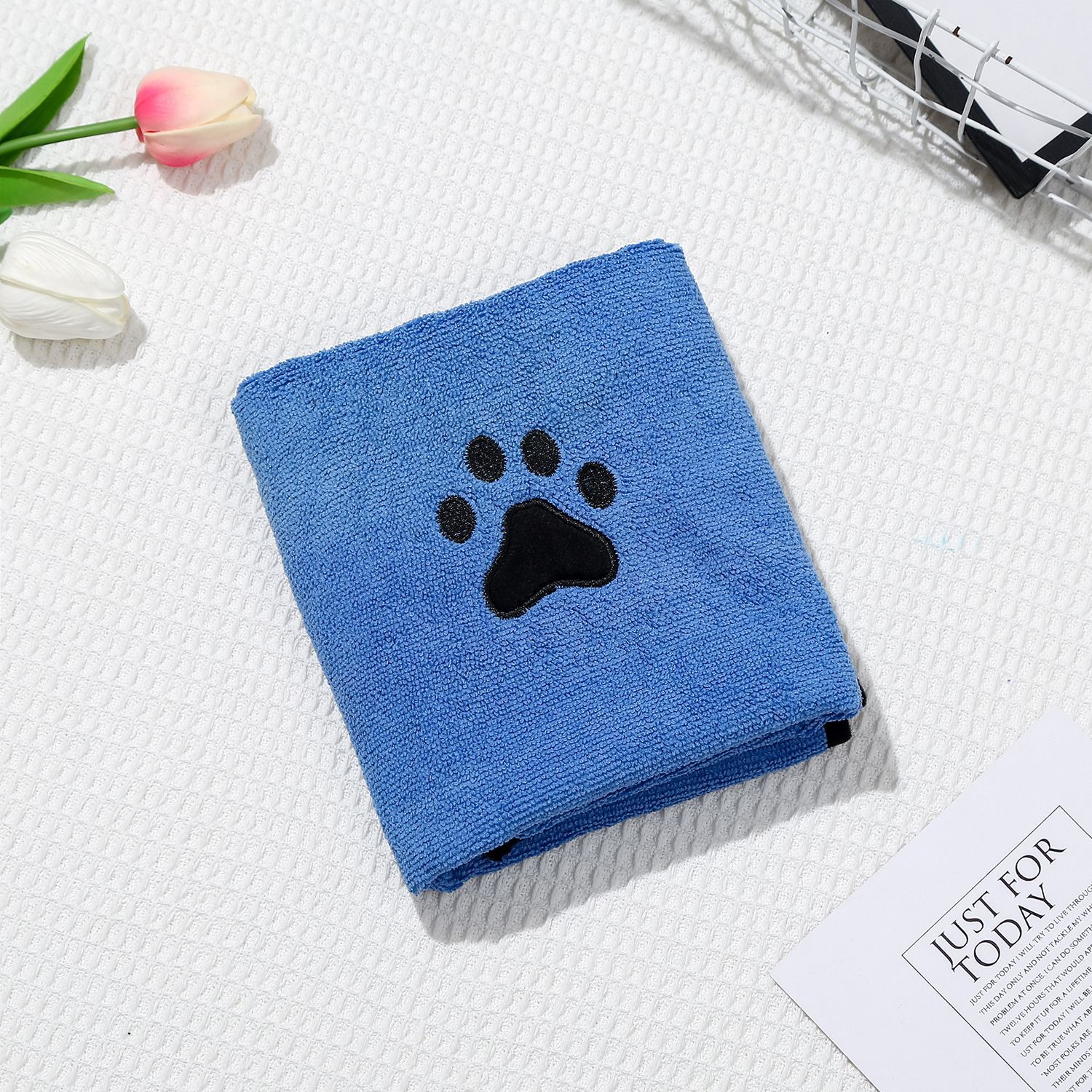 Serviette de Bain pour Chien et Chat Séchage Rapide Douce Absorbante en Polaire Corail