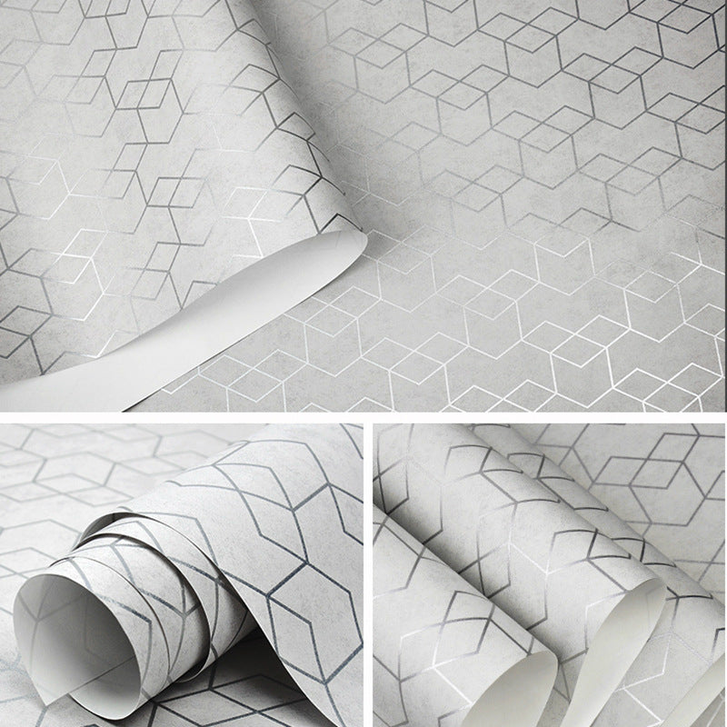 Papier Peint Géométrique Moderne Minimaliste Rayé Non-Tissé Chambre Salon