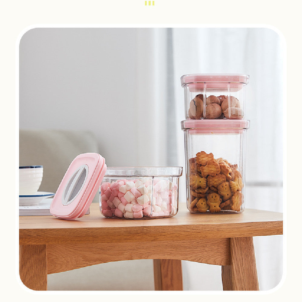 New Kitchen Spiral Storage Tank Cereals Vacuum Sealed Crisper Transparent Storage Tank Storage Sealed Jar