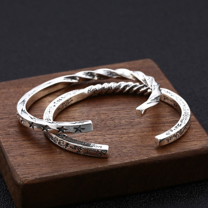 Bijoux en argent sterling, hommes et femmes, personnalisés, étoiles, smiley, lettres