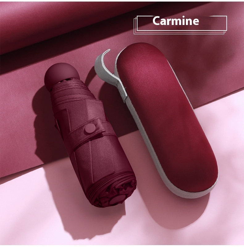 Sunshade and UV protection folding capsule umbrella