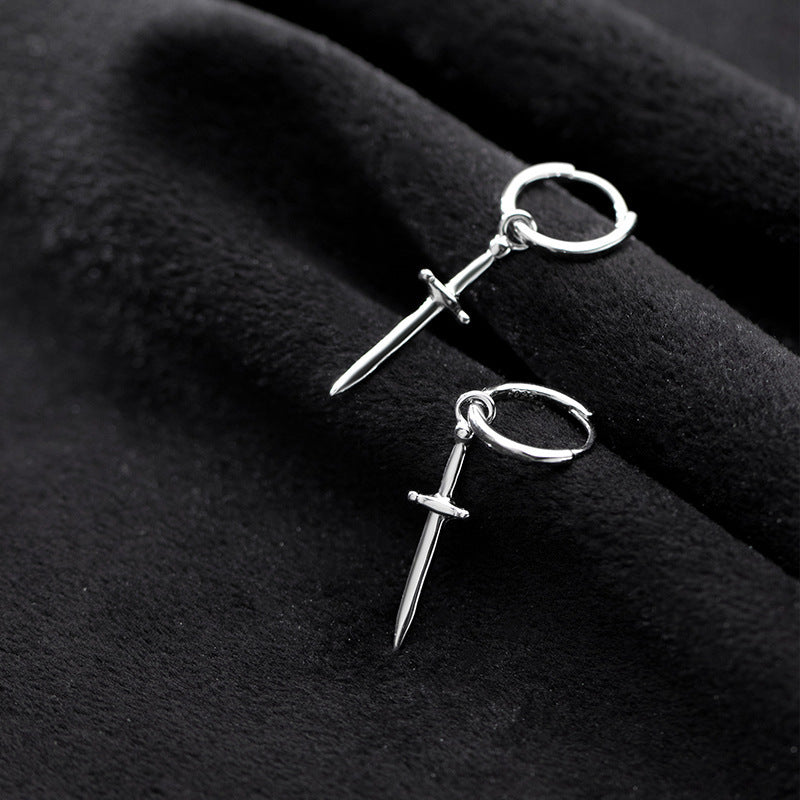 Glossy Cross Sword Creative Personality Earrings