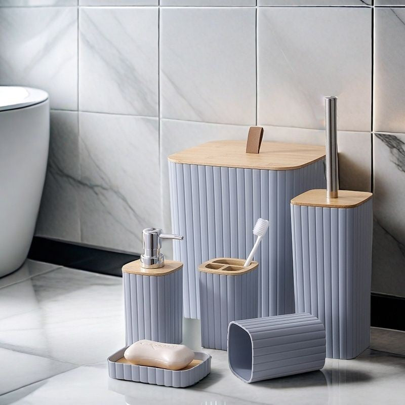 Bathroom Toiletries Six-piece Toilet Brush Toothbrush Cup Soap Box Suit