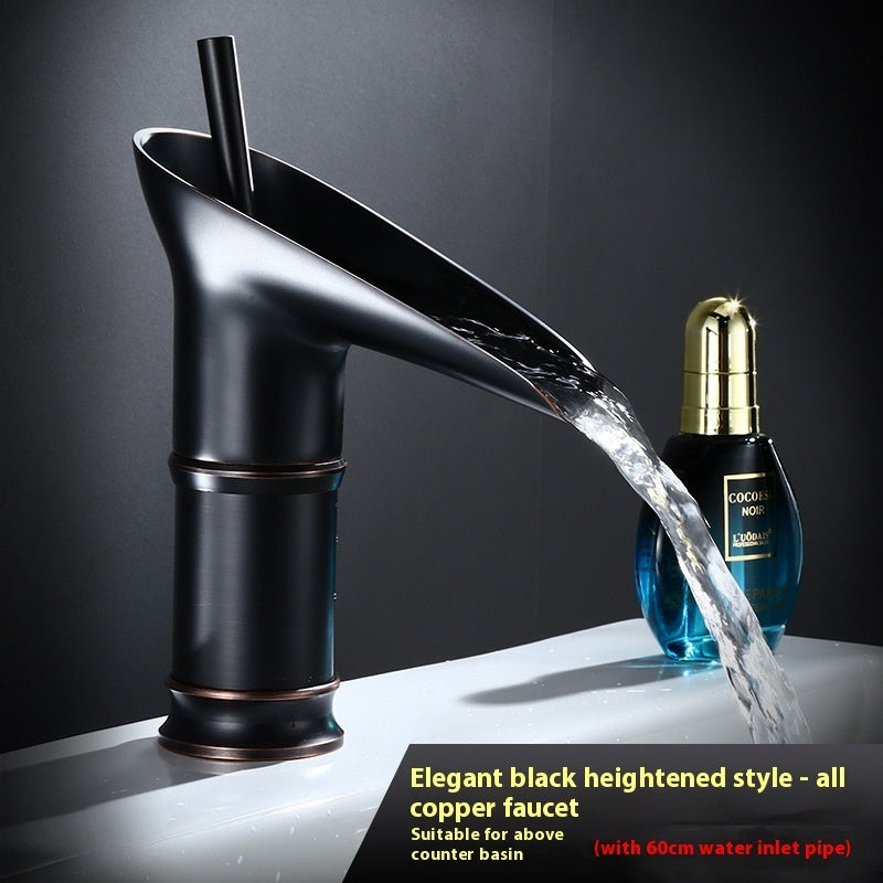 Copper Waterfall Basin Faucet Household Wash Up Sink Faucet