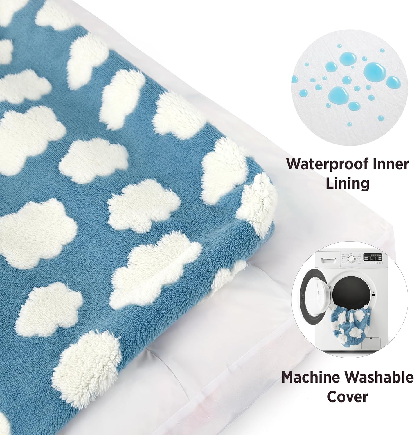 Dog Beds Large Sized Dog Thick Shredded Chopped Foam Pet Bed Dog Bed Indoor With Removable Cover Cute Modern Fuzzy Plush Anti Slip Bottom
