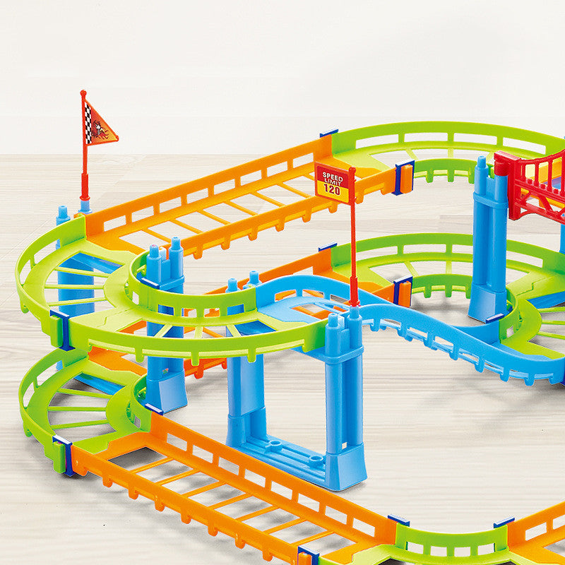 Children's Assembled Rail Car Toy Electric DIY High-speed