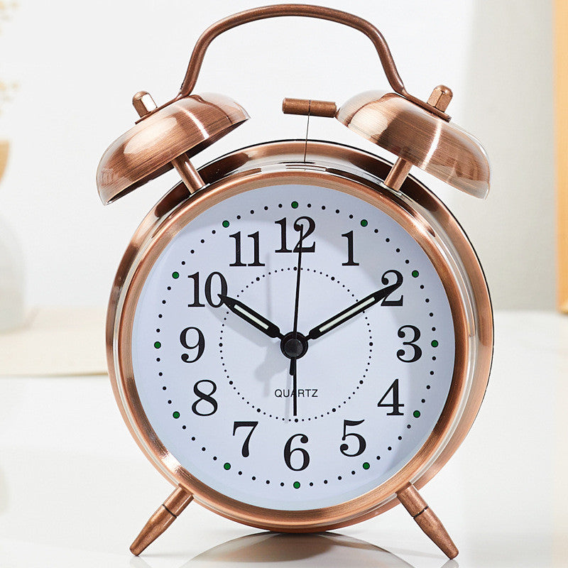 Retro Double Bell Silent Running Alarm Clock